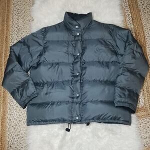 Vintage Polo Jeans Ralph Lauren Grey Quilted Down Reversible Puffer Coat